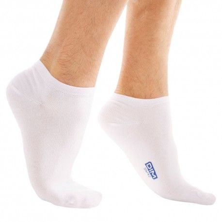 DIM Lot de 3 Paires de Socquettes Invisibles Blanches