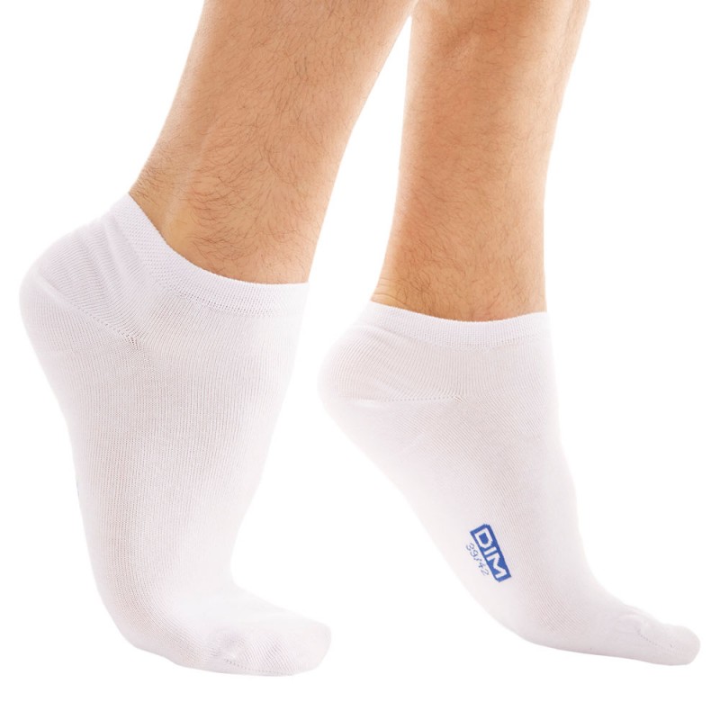 DIM Lot de 3 Paires de Socquettes Invisibles Blanches