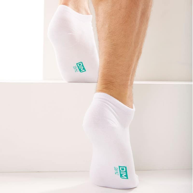 DIM Lot de 3 Paires de Socquettes Invisibles Blanches