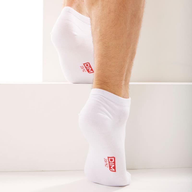 DIM Lot de 3 Paires de Socquettes Invisibles Blanches