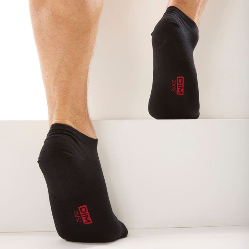 DIM Lot de 3 Paires de Socquettes Invisibles Noires
