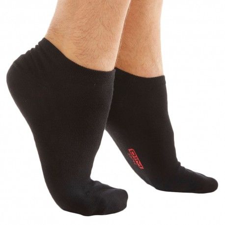 DIM Lot de 3 Paires de Socquettes Invisibles Noires