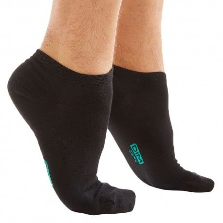 DIM Lot de 3 Paires de Socquettes Invisibles Noires