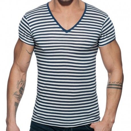 Addicted T-Shirt Sailor Marinière - Marine