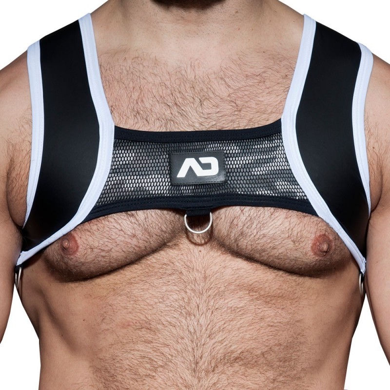 AD Fetish Harnais Carabiner Noir - Blanc