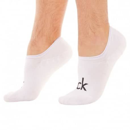 Calvin Klein Lot de 3 Paires de Chaussettes Invisibles Albert Blanches