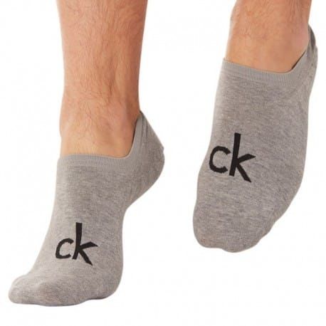 Calvin Klein Lot de 3 Paires de Chaussettes Invisibles Albert Grises - Blanches - Noires