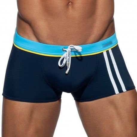 Addicted Boxer de Bain Sport Detail Binding Marine