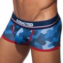 Addicted Lot de 3 Boxers Courts Camo Mesh Push Up Kaki - Gris - Bleu