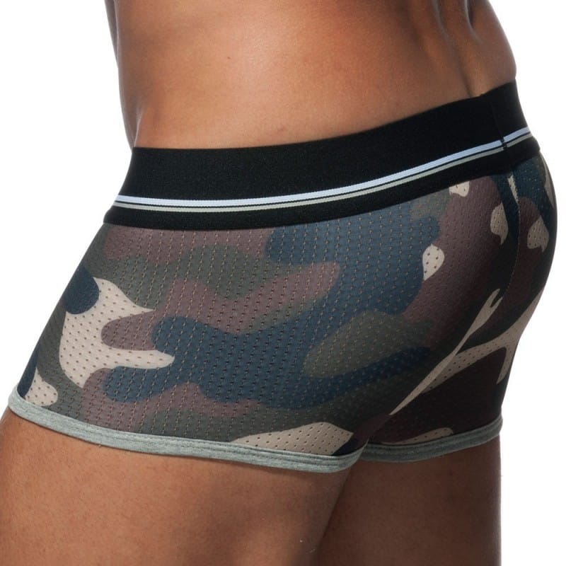 Addicted Lot de 3 Boxers Courts Camo Mesh Push Up Kaki - Gris - Bleu